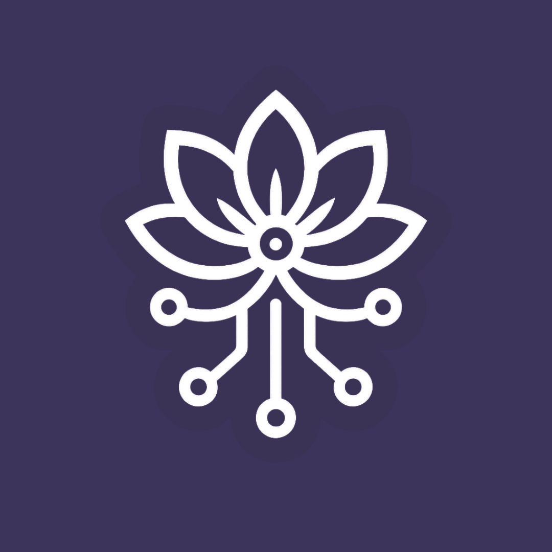 Cyphera logo: stylized lotus with circuit nodes on a purple background
